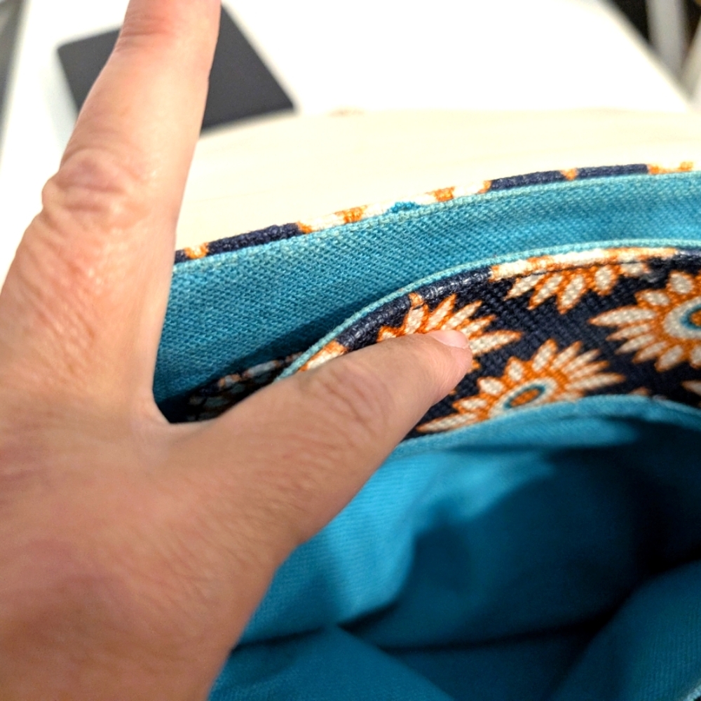 Spartina 449 Dauguskie Island Leather And Linen Floral Turquoise Crossbody‎ Bag - Picture 14 of 14